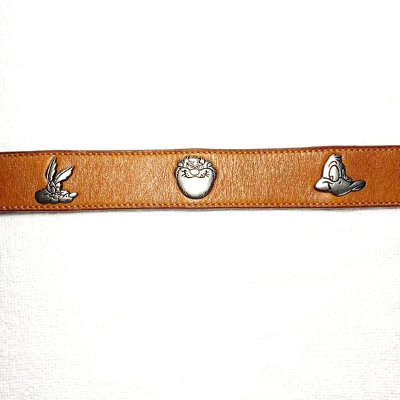 VINTAGE 1990's WARNER BROTHERS Looney Tunes leather belt - Picture 2 of 8